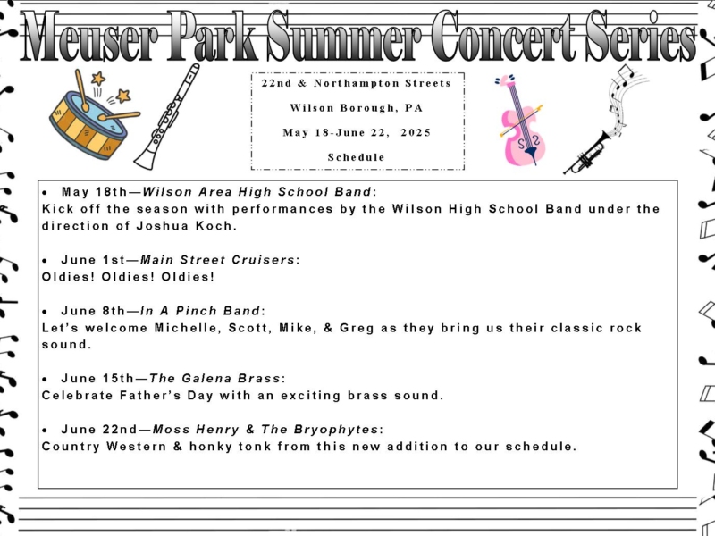 2025 Summer Concert Series - May 18- June 22 (Bold Font)